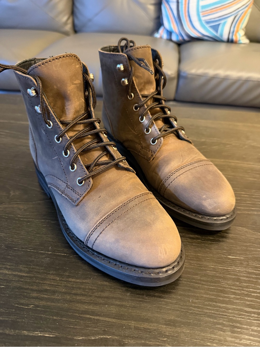 Thursday Boot Company Brown Leather Lace-Up Ankle Boots